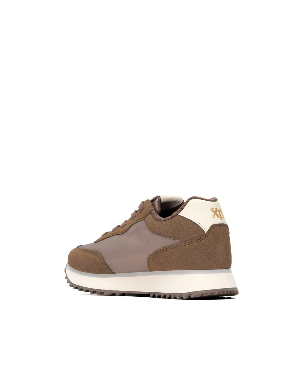 Zapatilla de mujer con cordones - Xti - Marrón Marrón-2