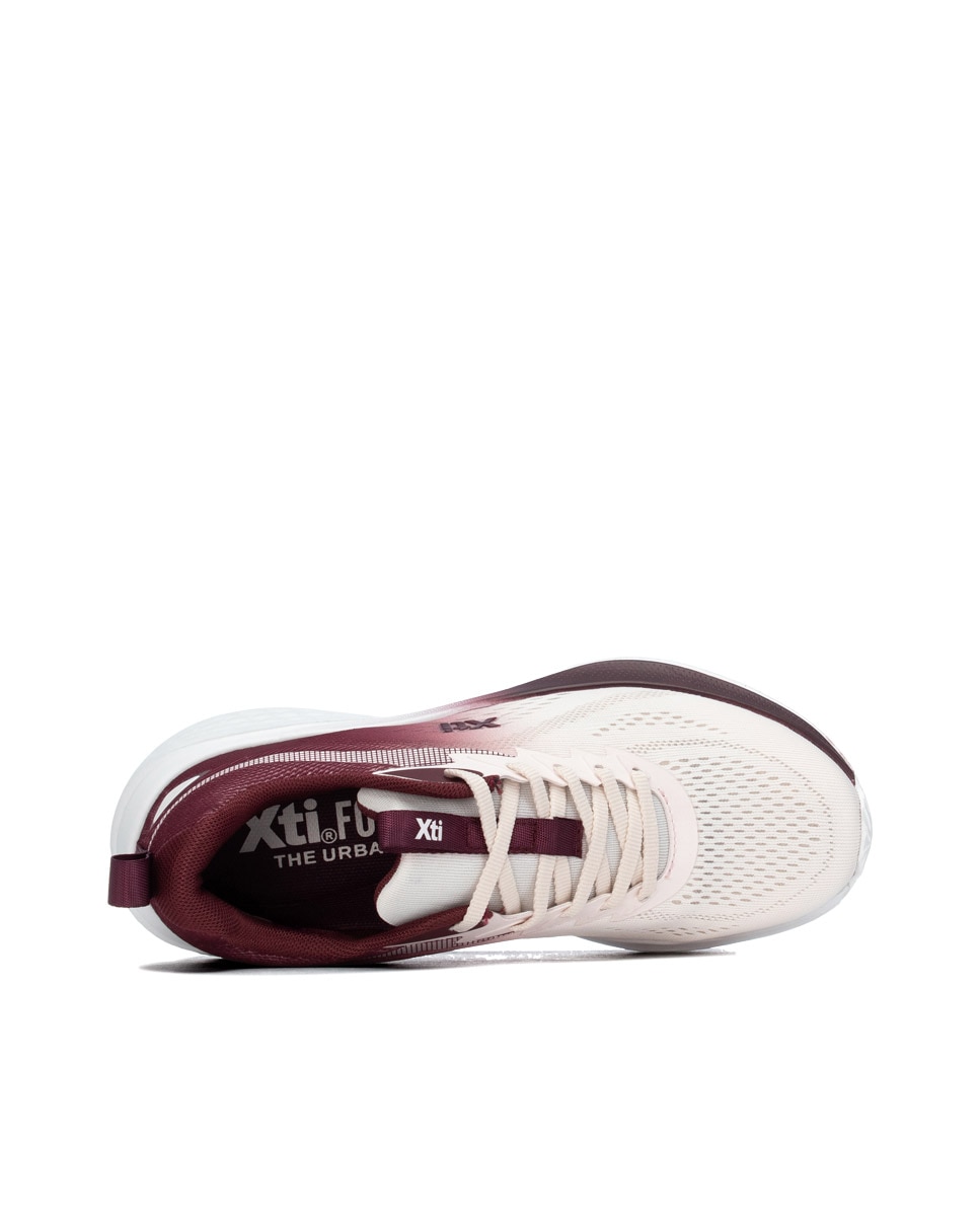 Zapatilla de mujer con cordones - Xti - Burdeos Burdeos-8