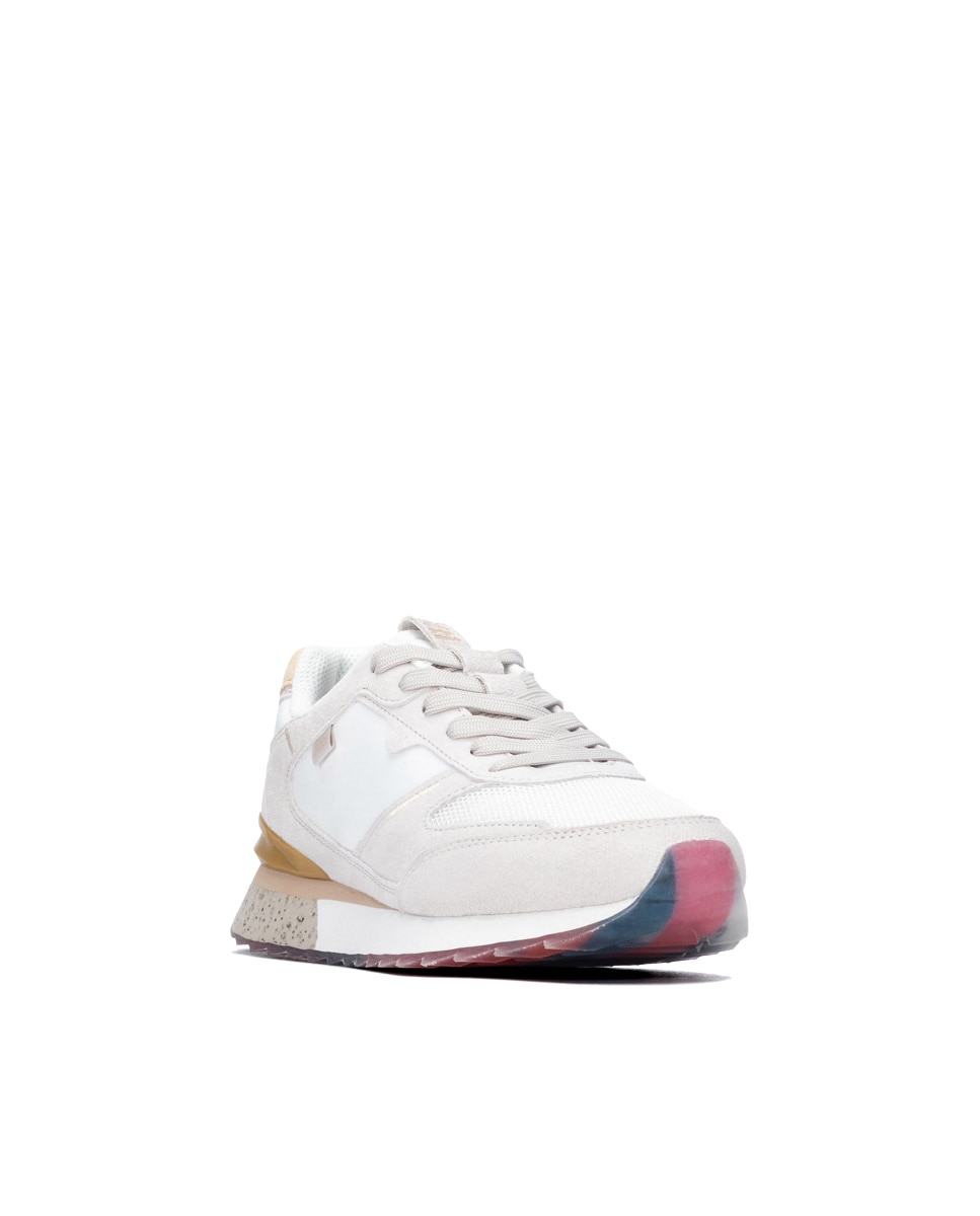 Zapatilla de mujer con cordones - Xti - Blanco Blanco-3