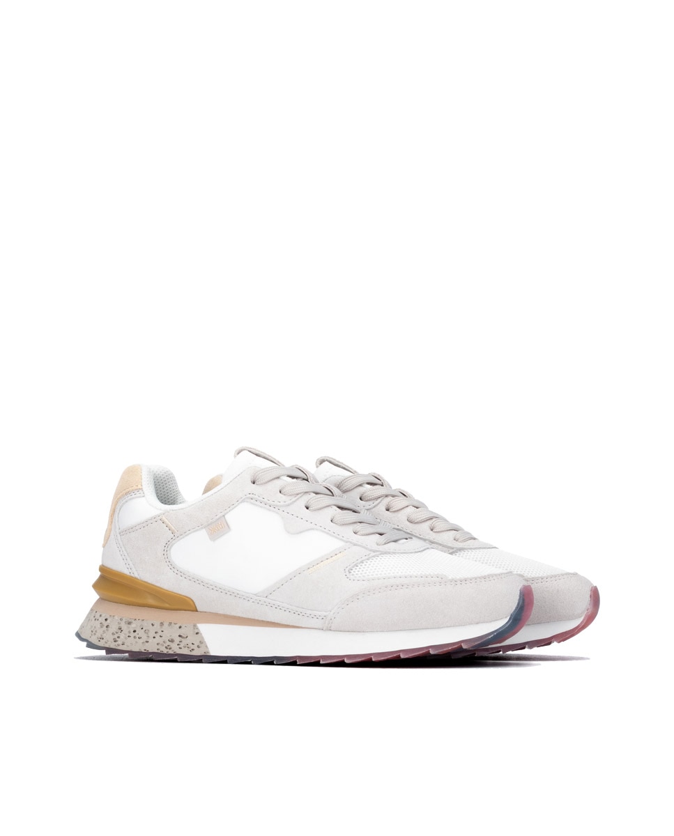 Zapatilla de mujer con cordones - Xti - Blanco Blanco-4