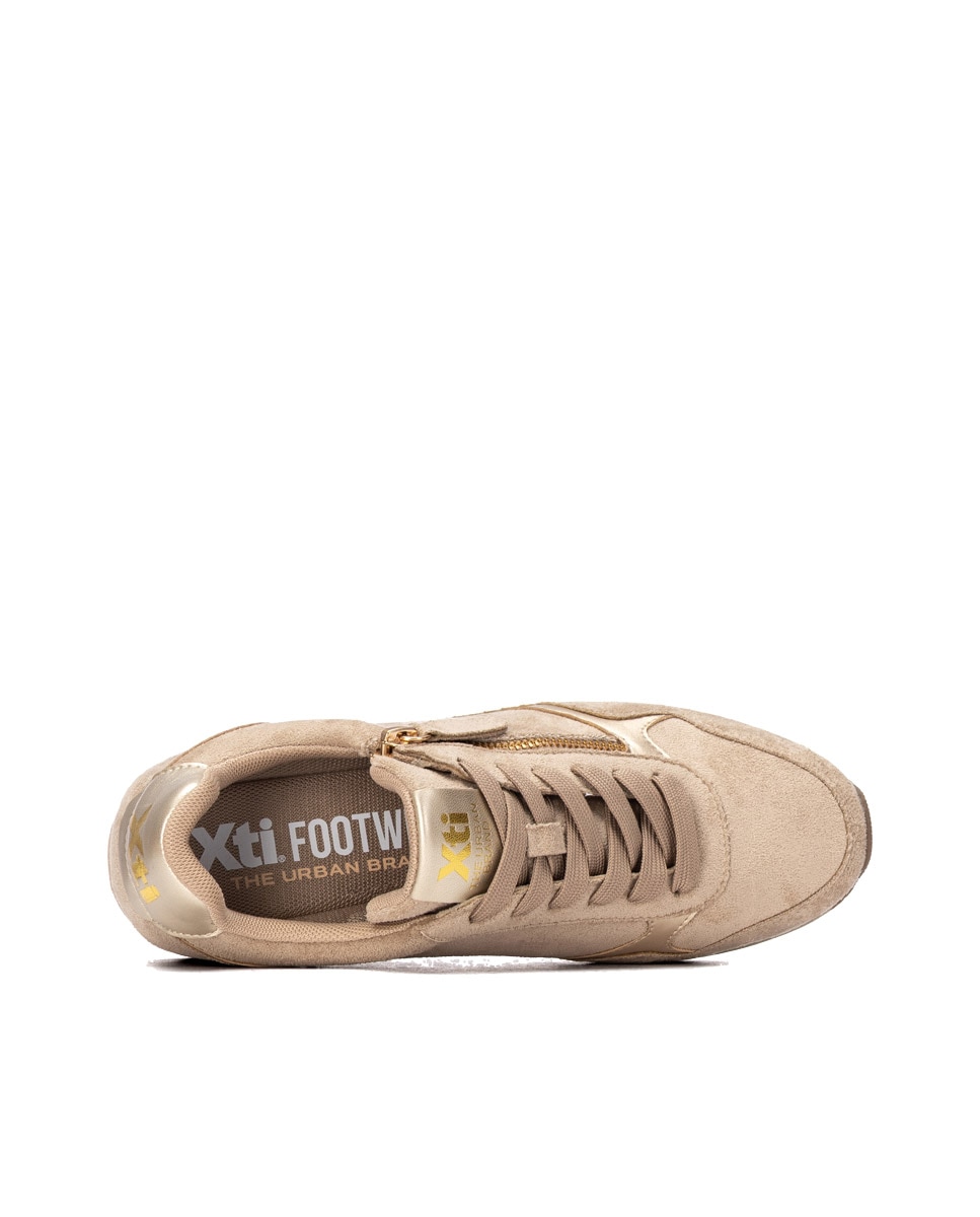 Zapatilla de mujer con cordones - Xti - Marrón Marrón-5