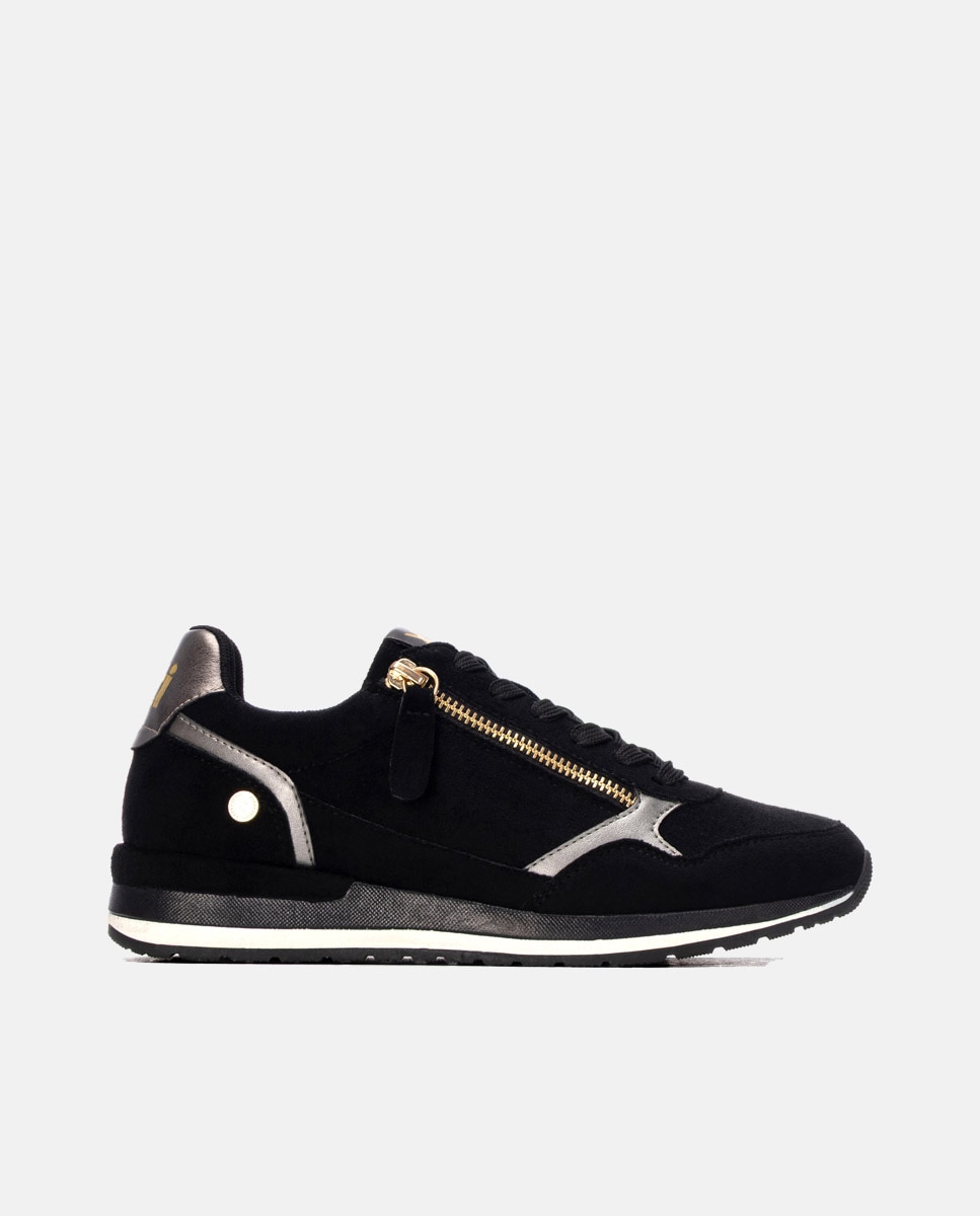 Zapatilla de mujer con cordones - Xti - Negro Negro-1