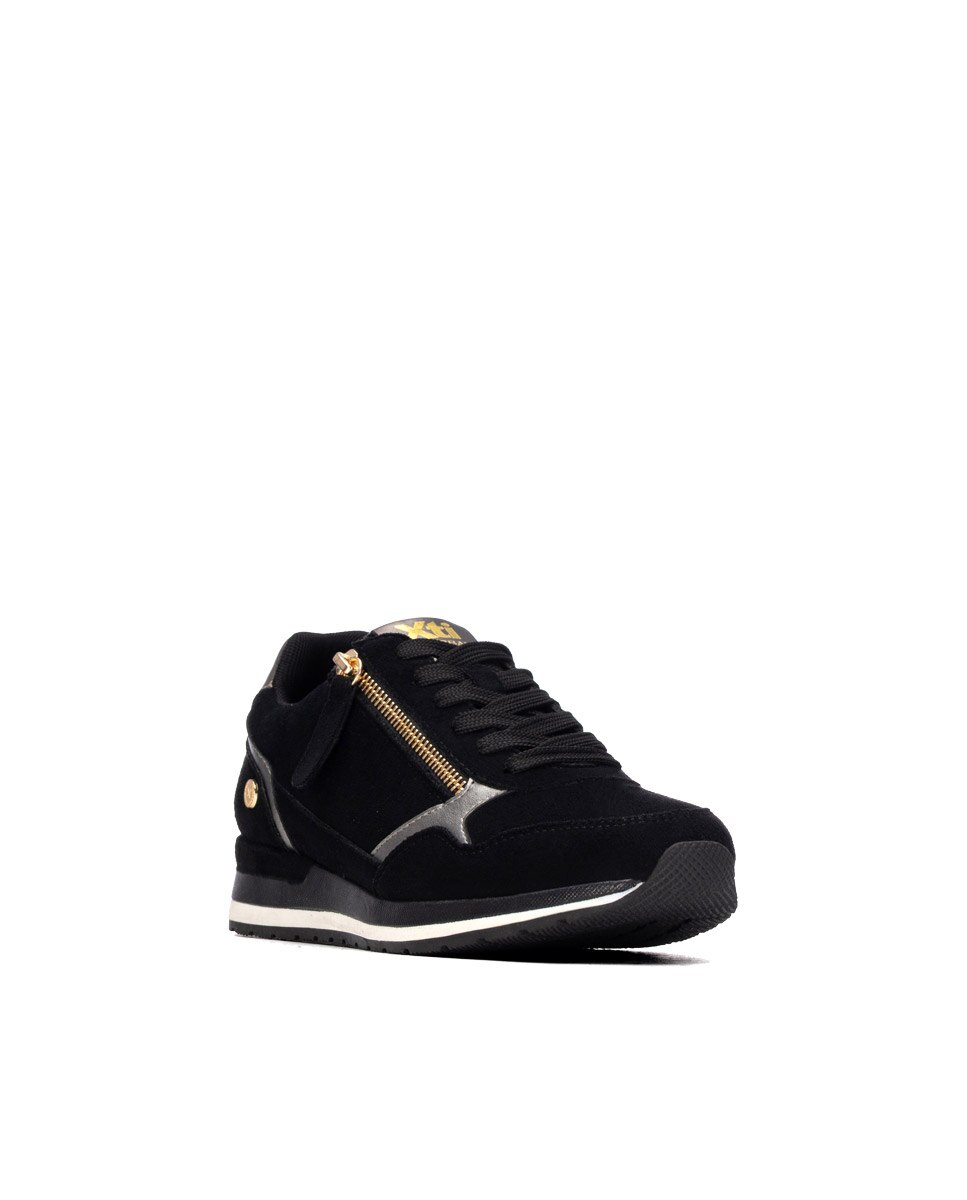 Zapatilla de mujer con cordones - Xti - Negro Negro-3