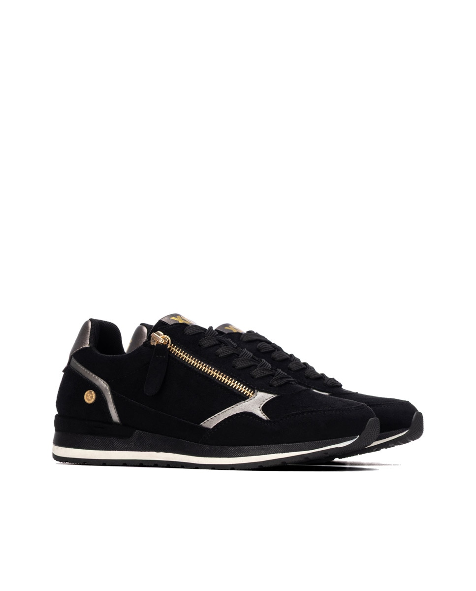 Zapatilla de mujer con cordones - Xti - Negro Negro-4
