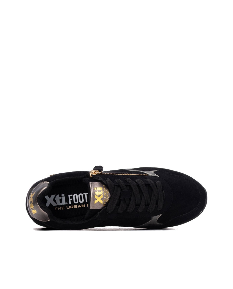 Zapatilla de mujer con cordones - Xti - Negro Negro-5