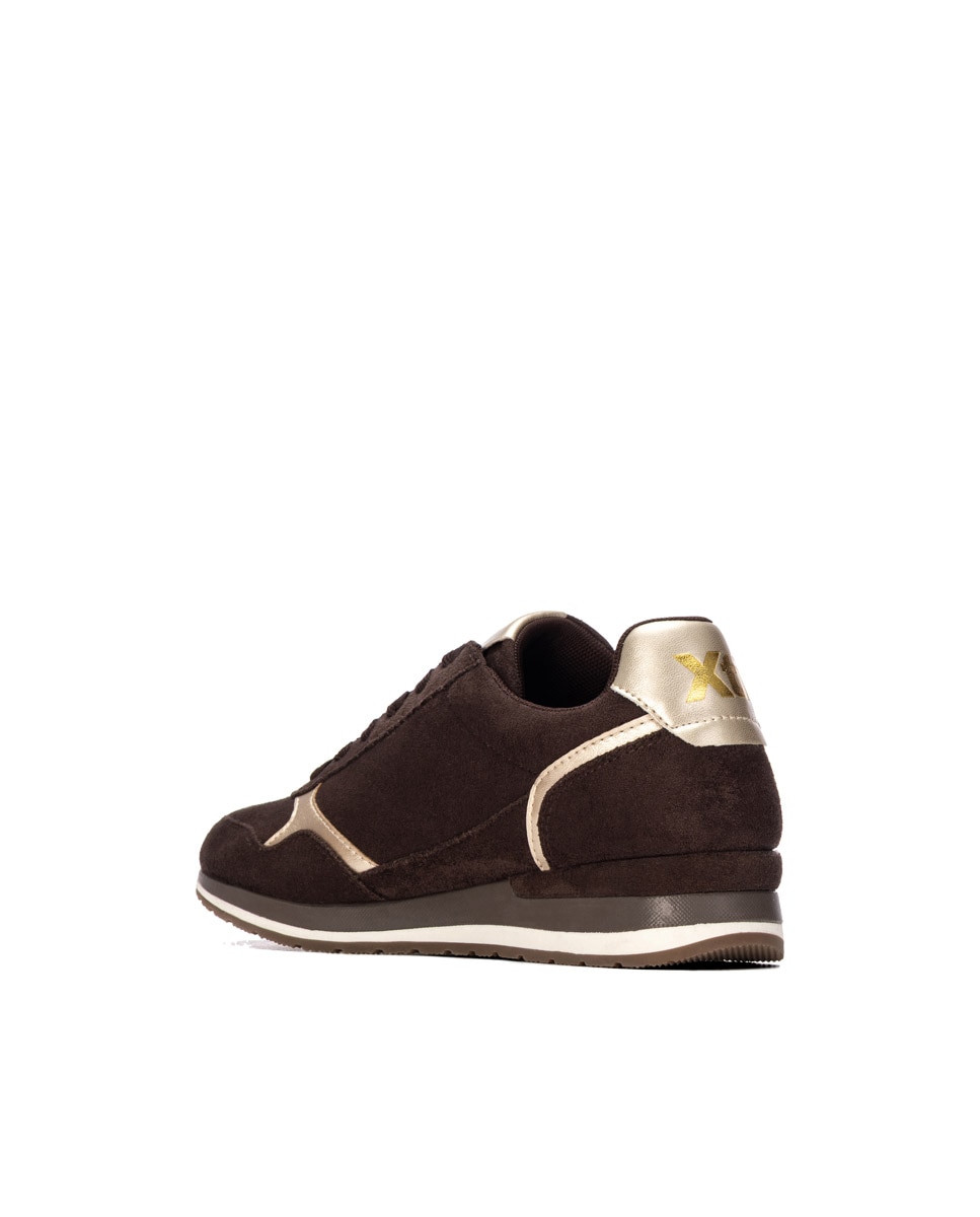 Zapatilla de mujer con cordones - Xti - Marrón Marrón-2