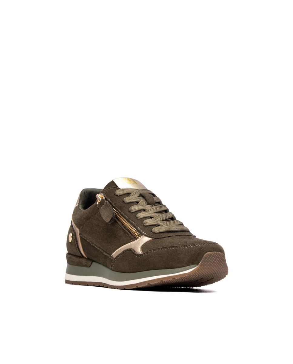 Zapatilla de mujer con cordones - Xti - Kaki Kaki-3