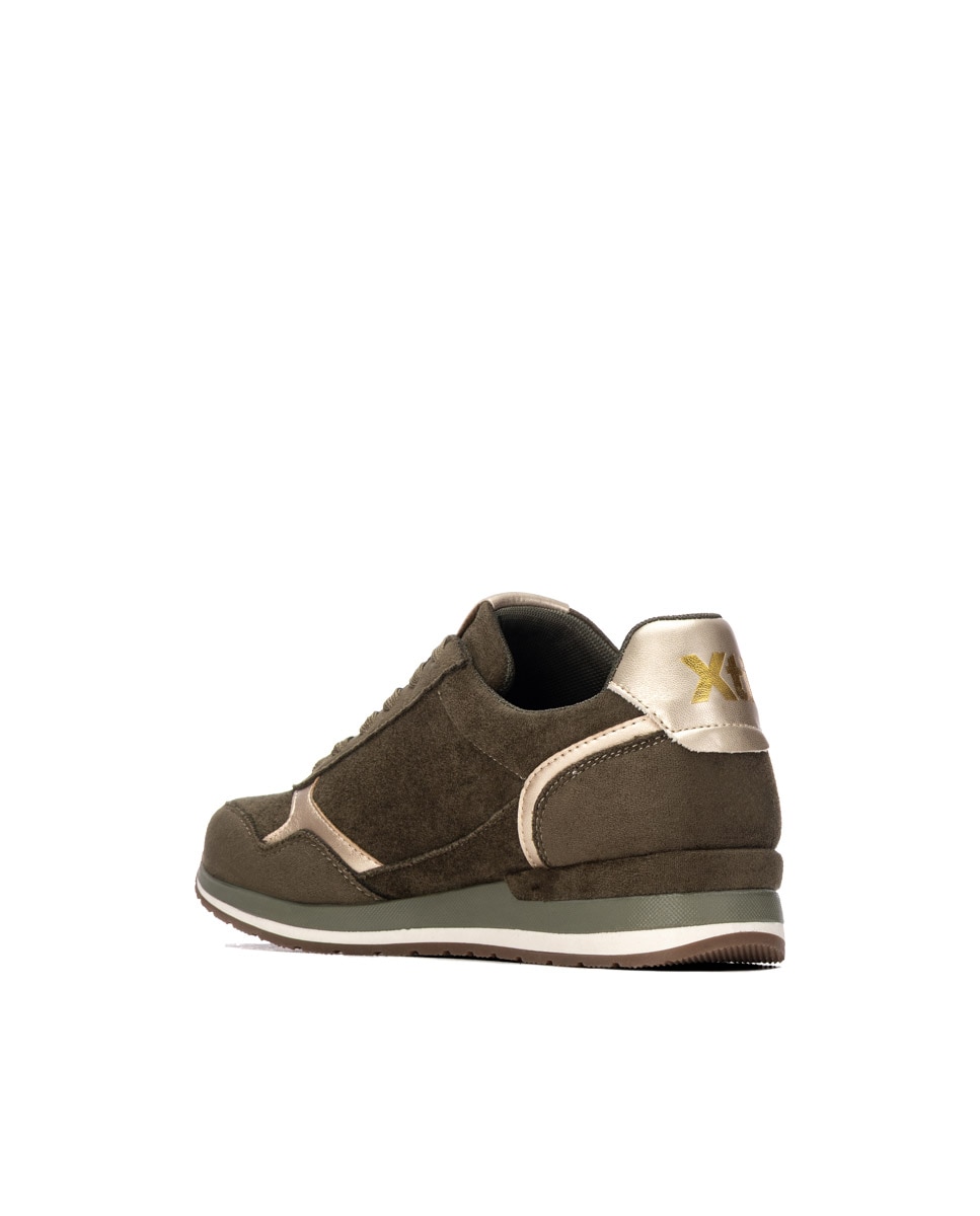 Zapatilla de mujer con cordones - Xti - Kaki Kaki-2