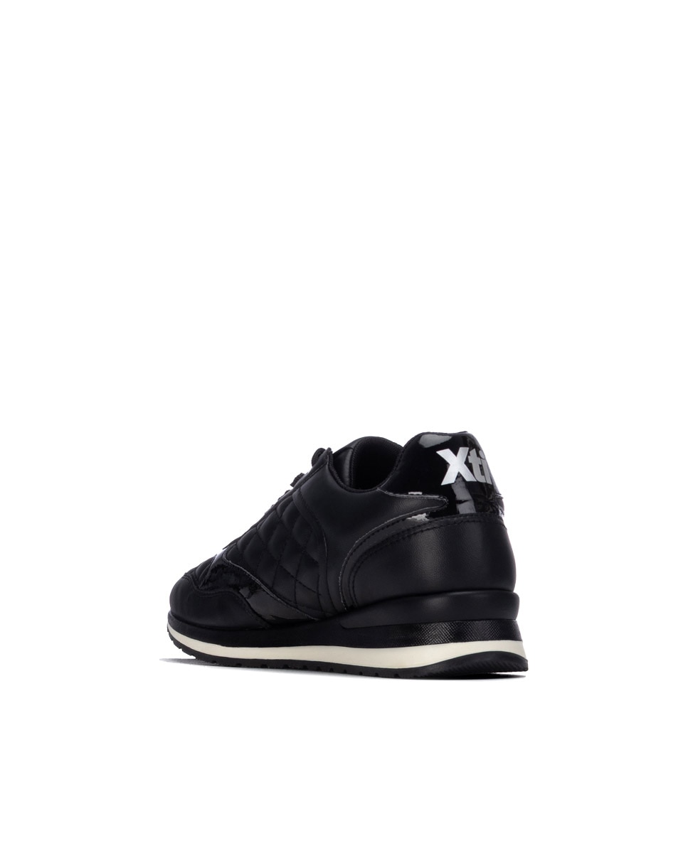Zapatilla de mujer con cordones - Xti - Negro Negro-2