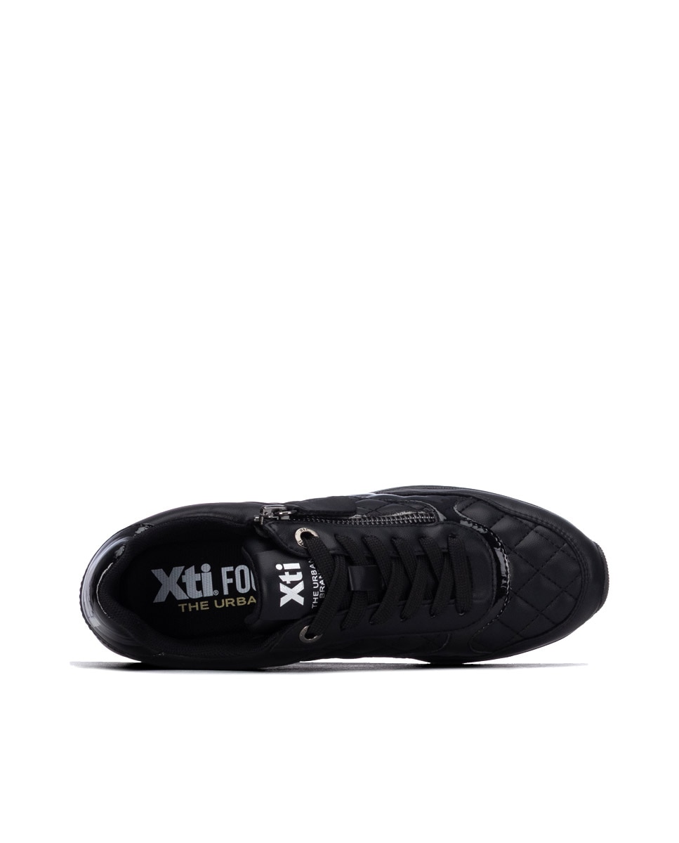 Zapatilla de mujer con cordones - Xti - Negro Negro-5
