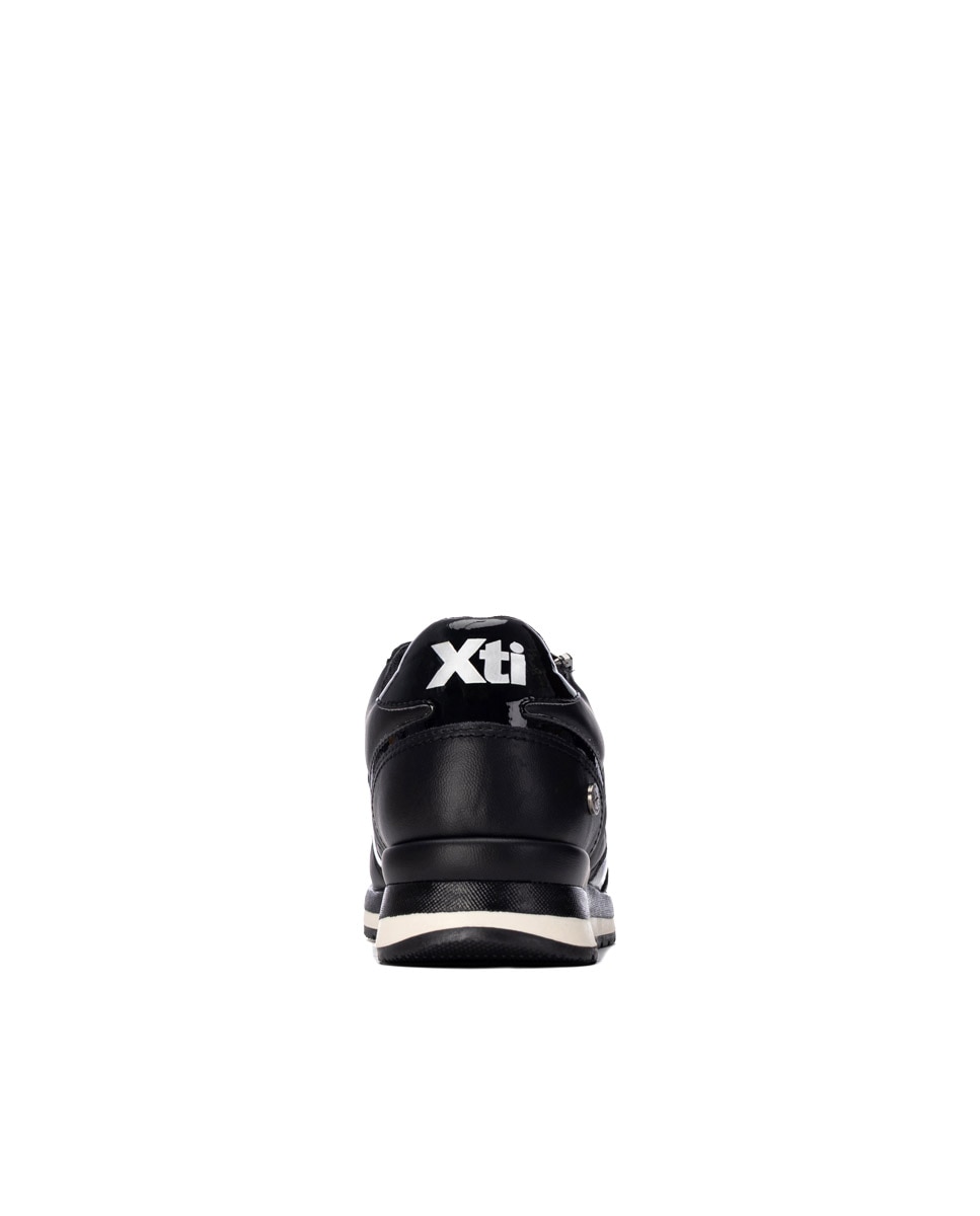 Zapatilla de mujer con cordones - Xti - Negro Negro-6