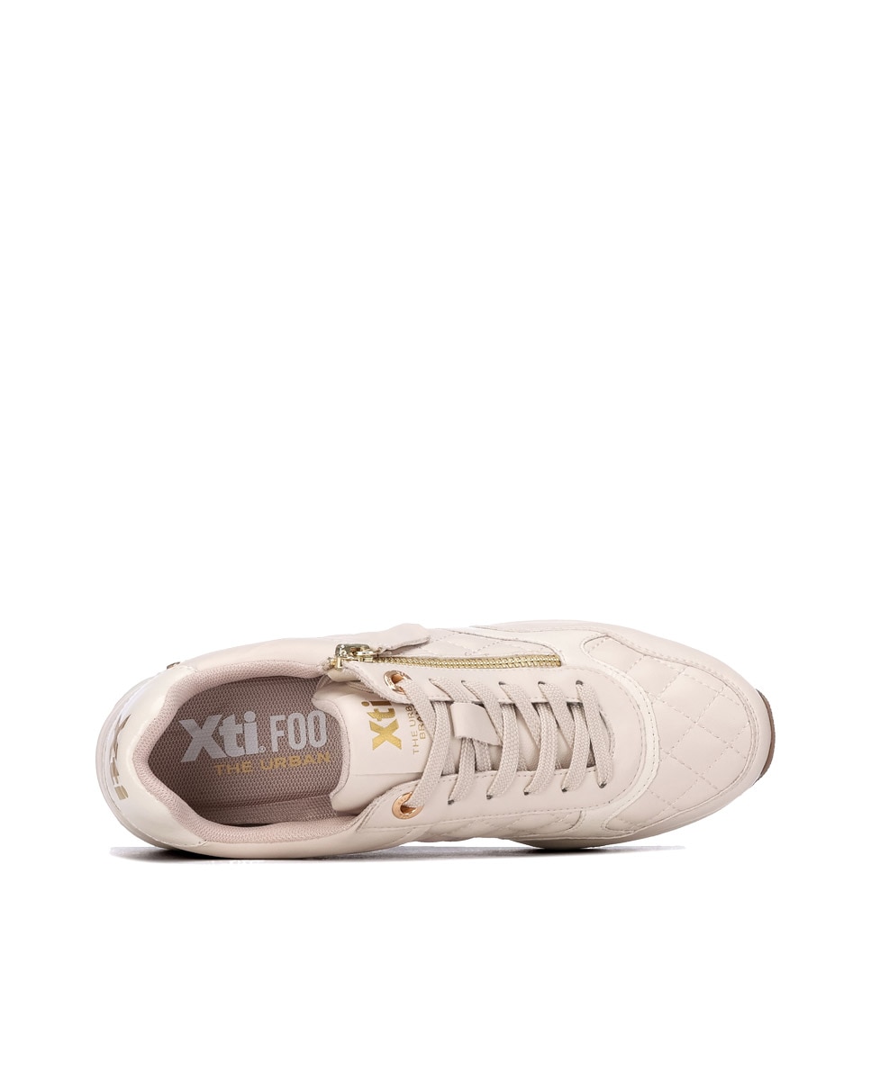 Zapatilla de mujer con cordones - Xti - Blanco Blanco-5
