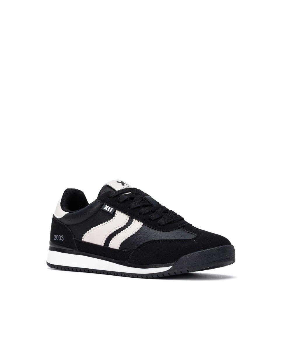 Zapatilla de mujer con cordones - Xti - Negro Negro-3