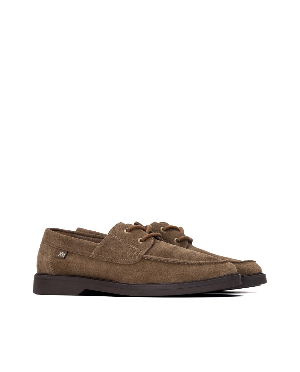 Mocasín de hombre de piel - Xti - Marrón Marrón-4