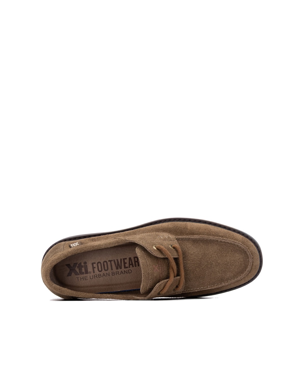 Mocasín de hombre de piel - Xti - Marrón Marrón-5