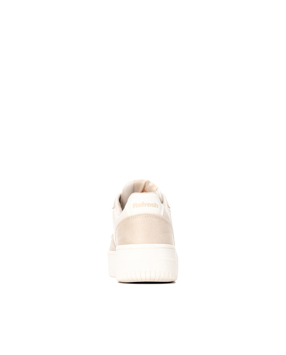 Zapatilla de mujer con cordones - Refresh - Beige Beige-5