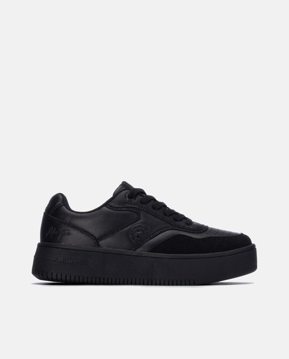 Zapatilla de mujer con cordones - Refresh - Negro Negro-1