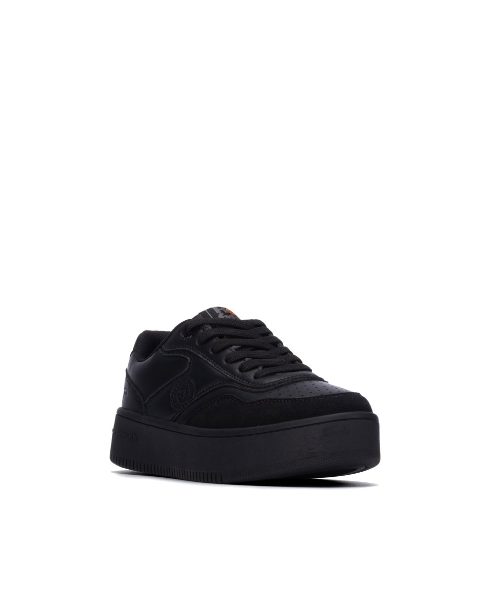 Zapatilla de mujer con cordones - Refresh - Negro Negro-3