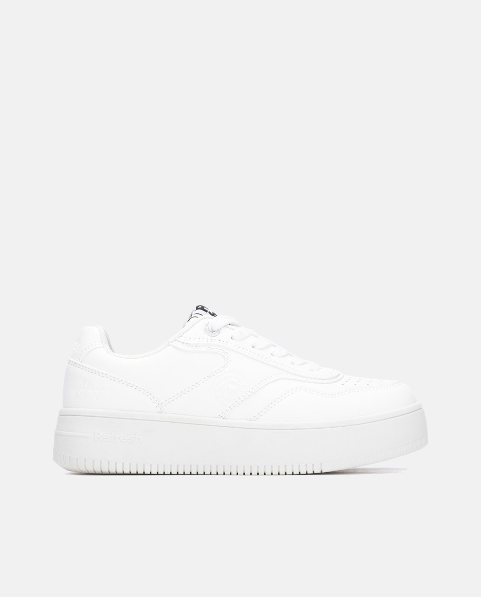 Zapatilla de mujer con cordones - Refresh - Blanco Blanco-1
