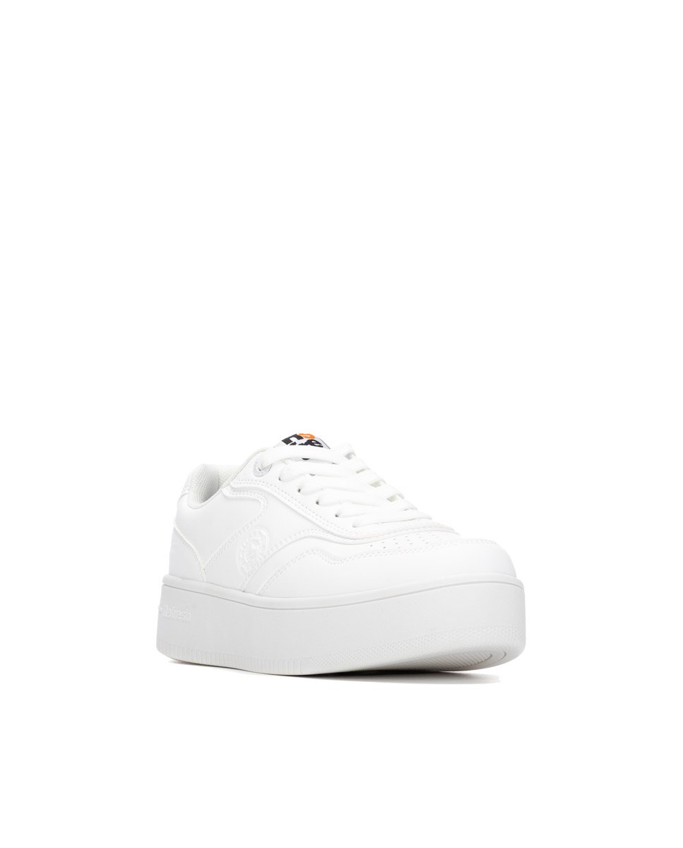 Zapatilla de mujer con cordones - Refresh - Blanco Blanco-3