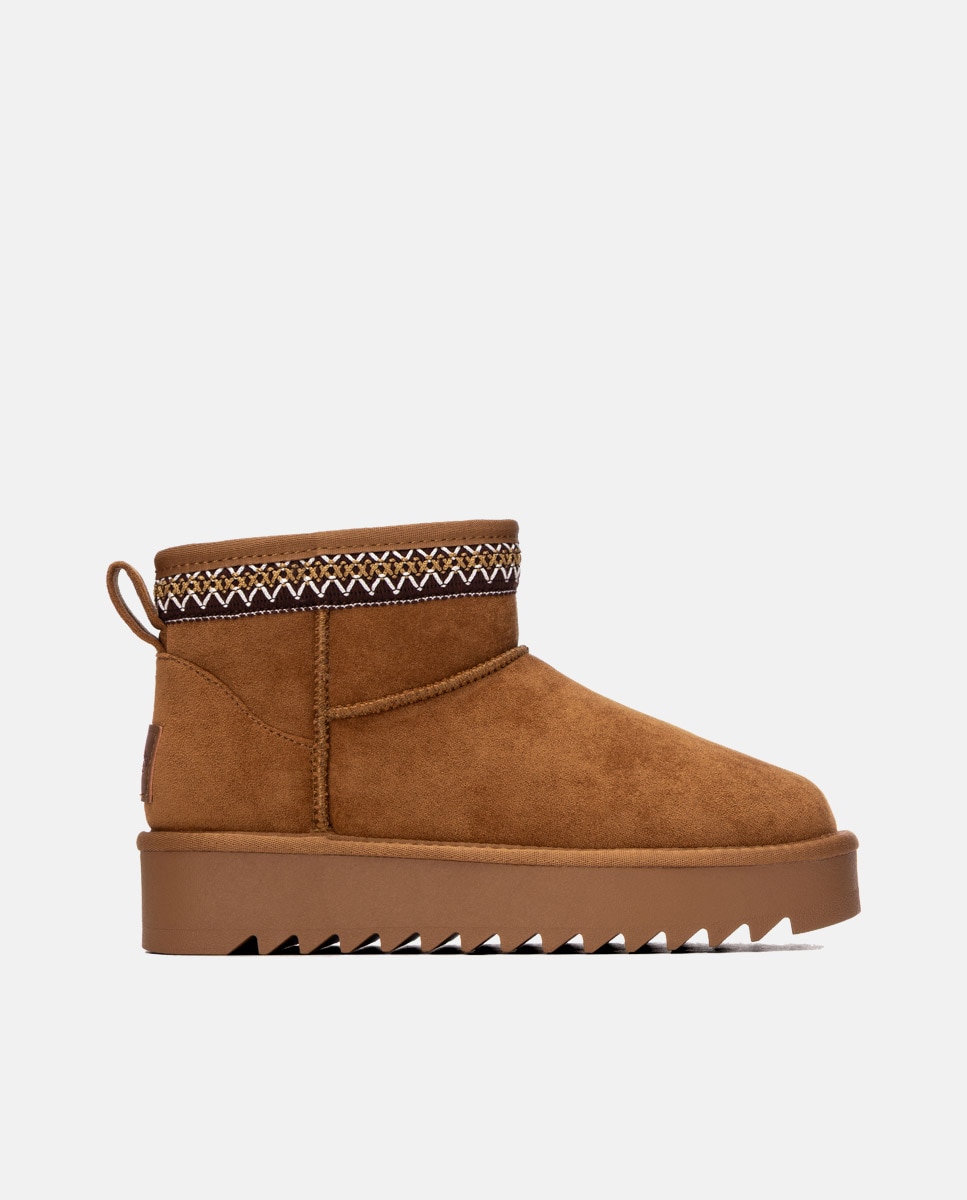 Botines con pelo de mujer australiano - Refresh - Camel Camel-1