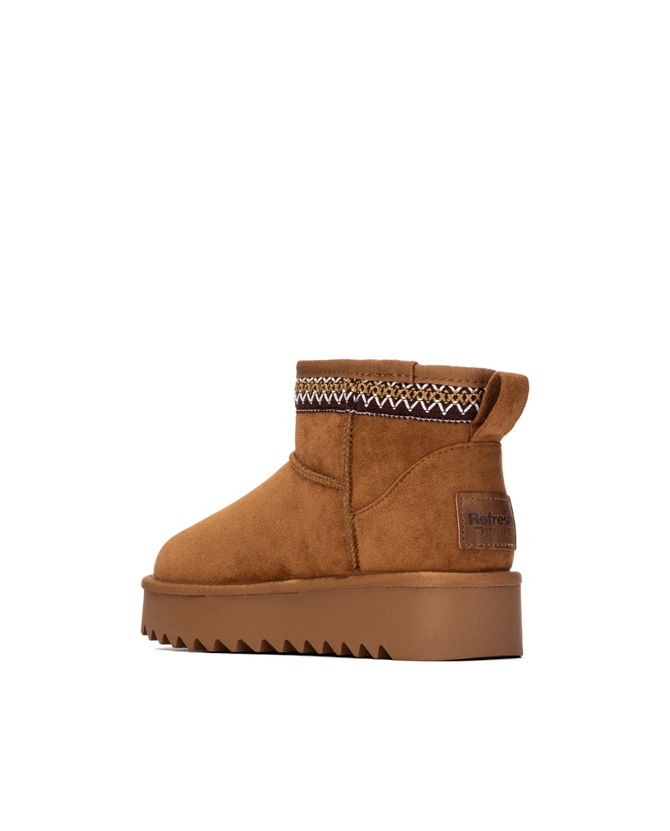 Botines con pelo de mujer australiano - Refresh - Camel Camel-2