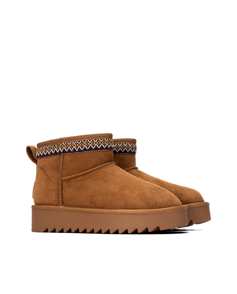 Botines con pelo de mujer australiano - Refresh - Camel Camel-4
