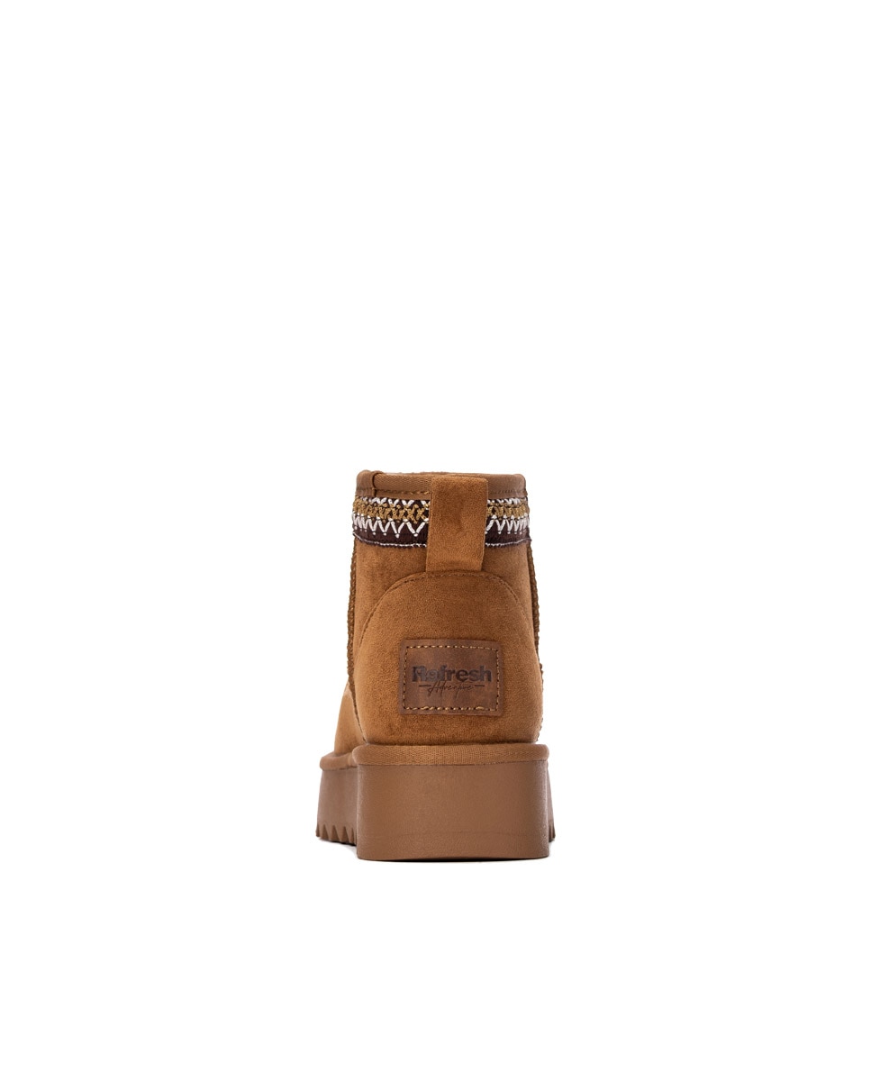 Botines con pelo de mujer australiano - Refresh - Camel Camel-5