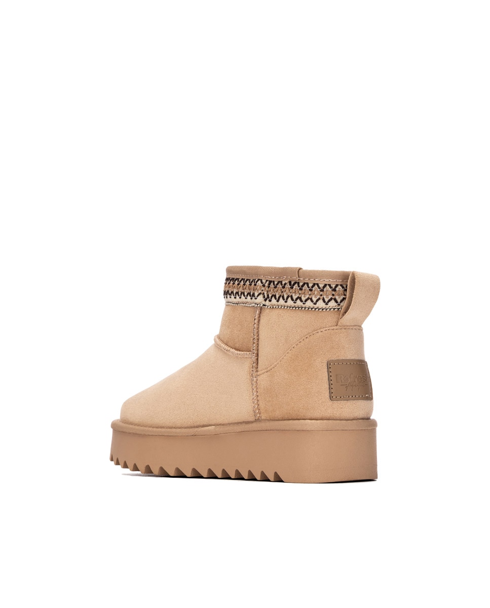 Botines con pelo de mujer australiano - Refresh - Beige Beige-2