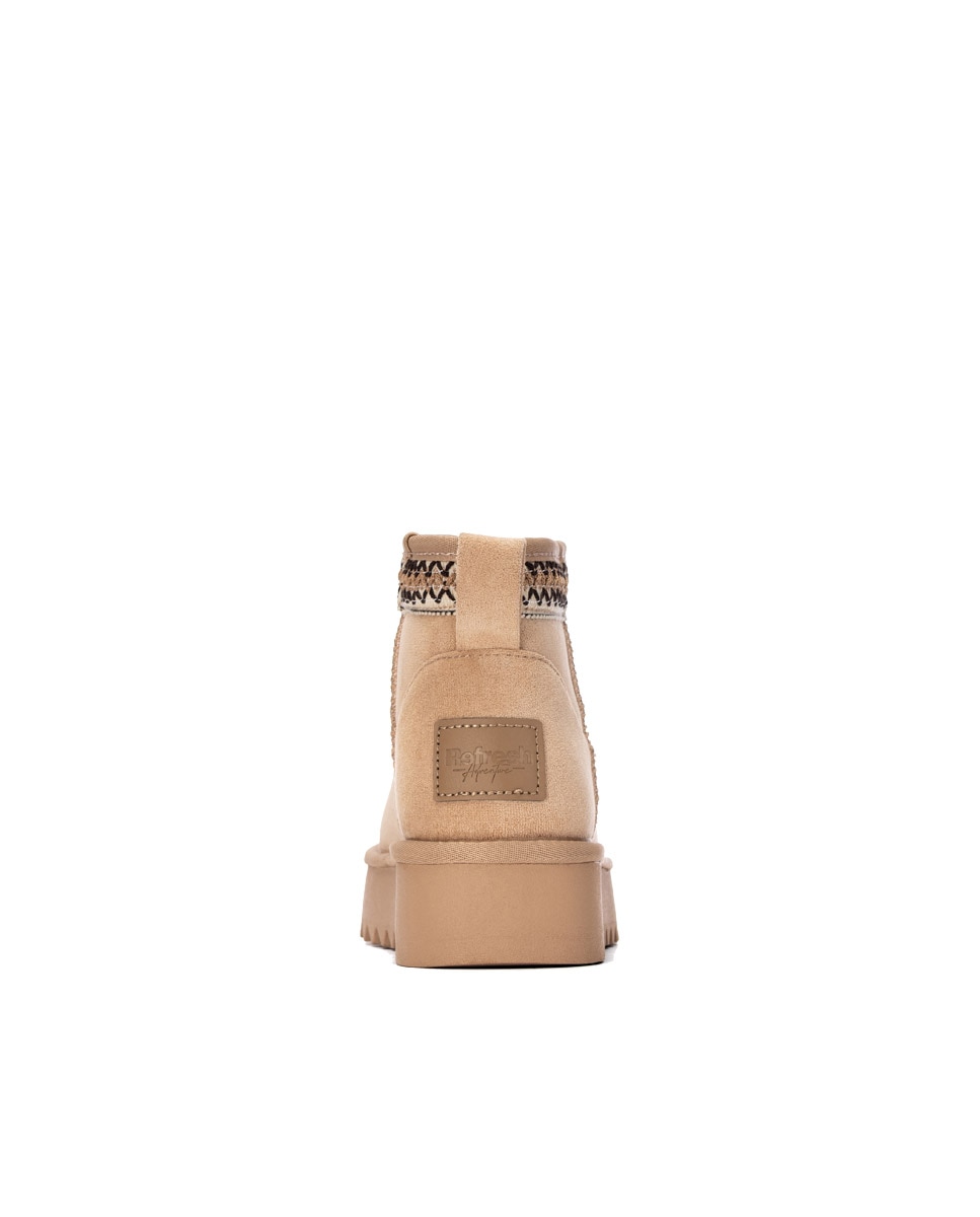 Botines con pelo de mujer australiano - Refresh - Beige Beige-5