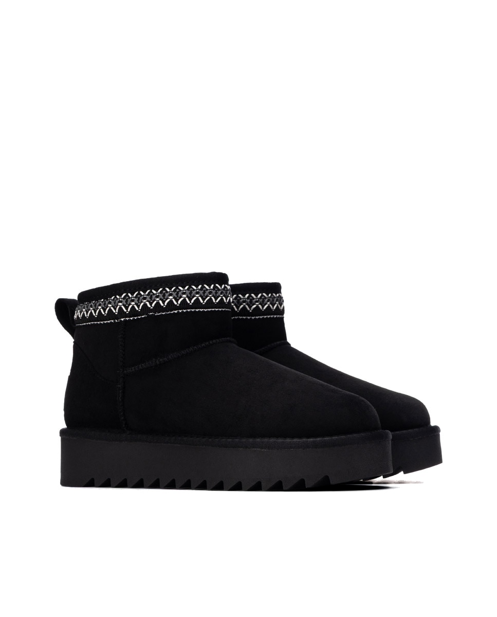 Botines con pelo de mujer australiano - Refresh - Negro Negro-4
