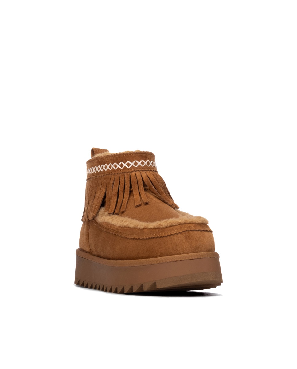 Botines con pelo de mujer australiano - Refresh - Camel Camel-3