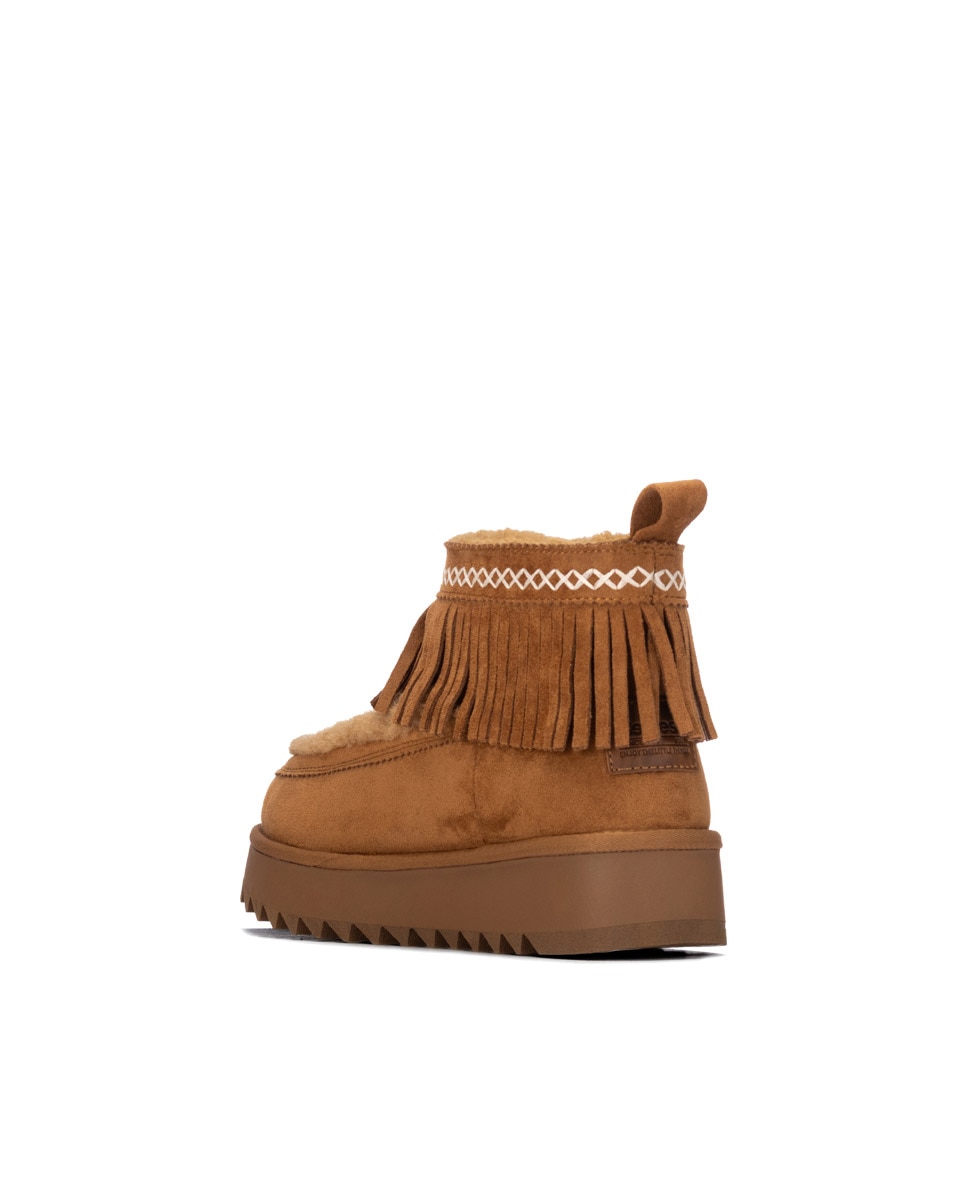 Botines con pelo de mujer australiano - Refresh - Camel Camel-2
