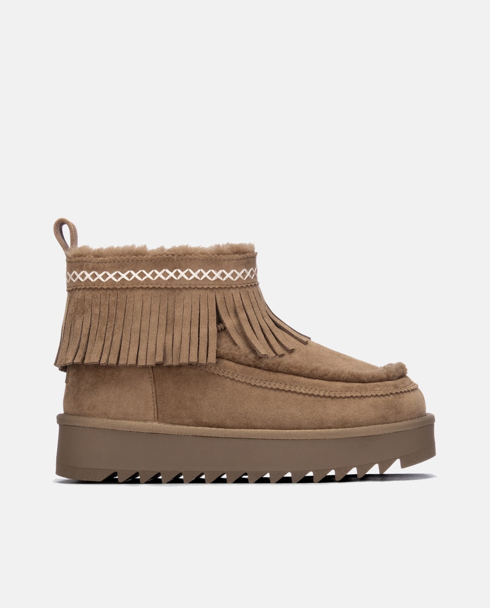 Botines con pelo de mujer australiano - Refresh - Marrón Marrón-1