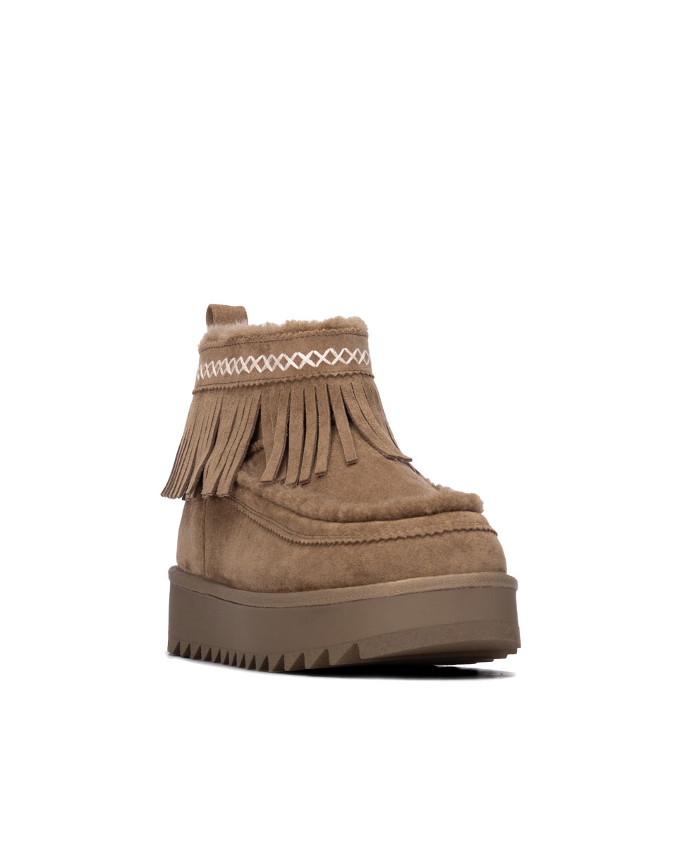Botines con pelo de mujer australiano - Refresh - Marrón Marrón-3