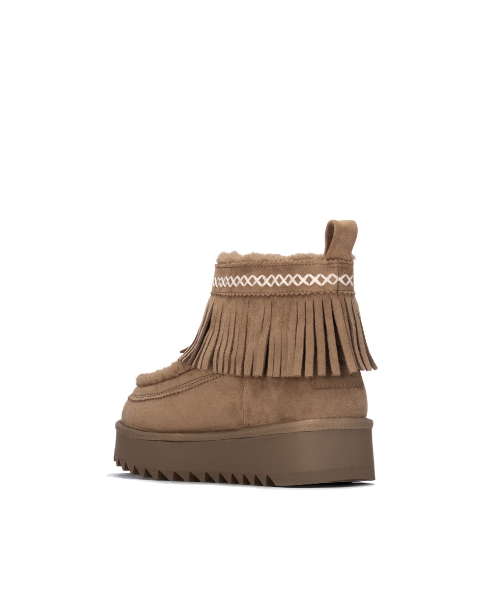 Botines con pelo de mujer australiano - Refresh - Marrón Marrón-2