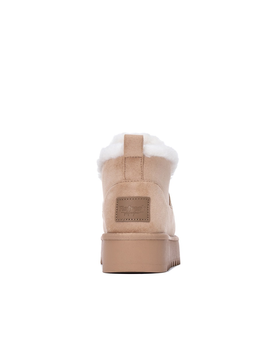 Botines con pelo de mujer australiano - Refresh - Beige Beige-5