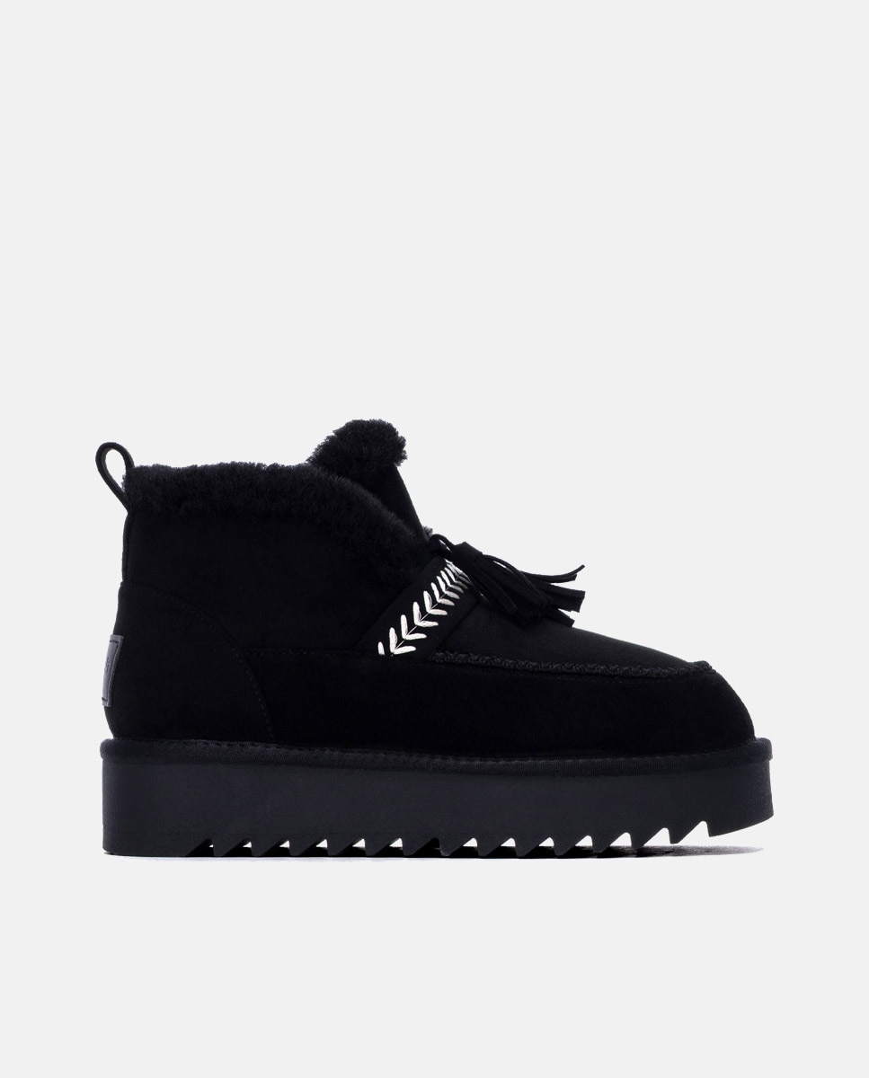 Botines con pelo de mujer australiano - Refresh - Negro Negro-1
