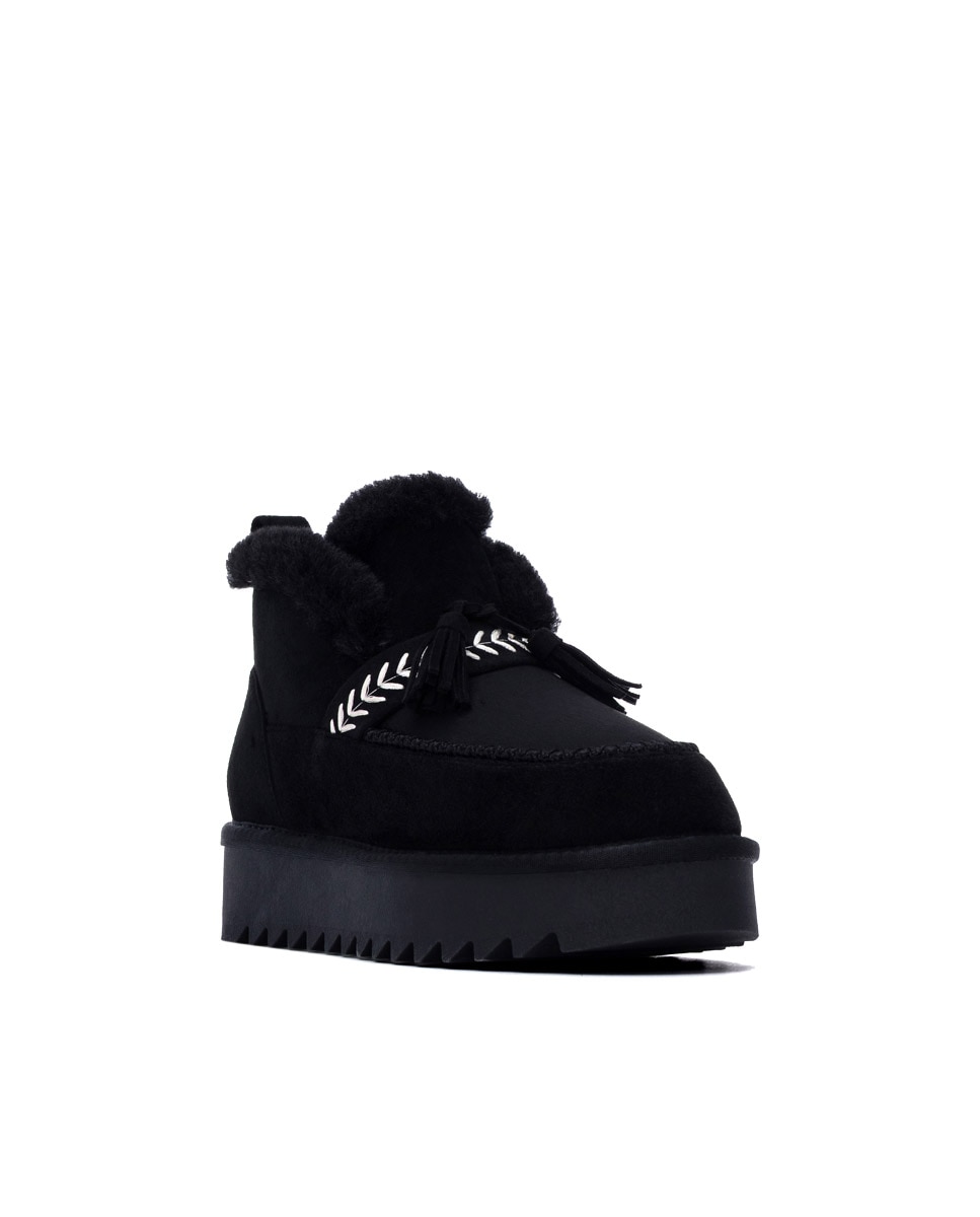Botines con pelo de mujer australiano - Refresh - Negro Negro-3
