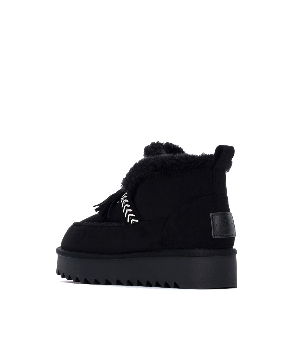 Botines con pelo de mujer australiano - Refresh - Negro Negro-2