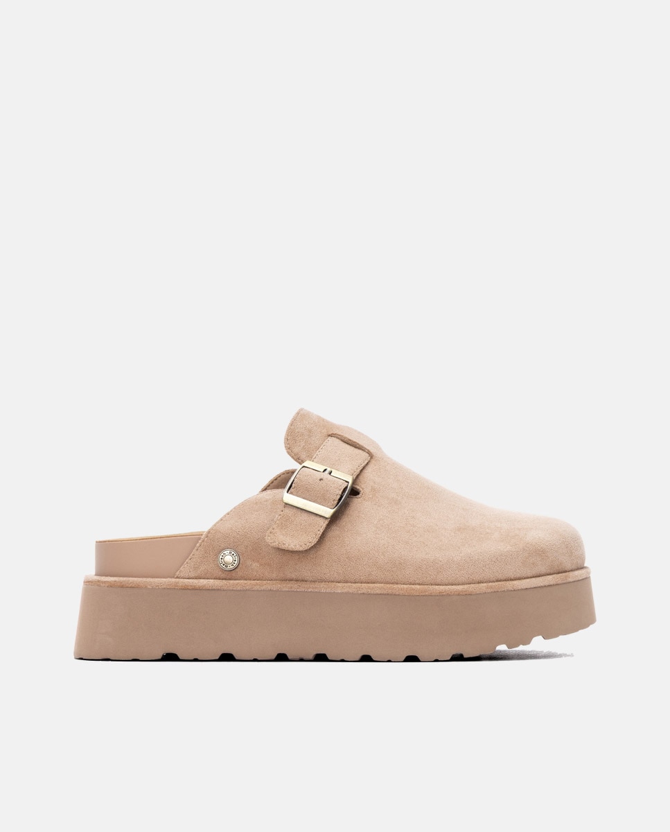 Zueco de mujer con hebilla - Refresh - Beige Beige-1