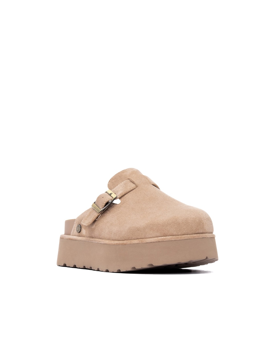 Zueco de mujer con hebilla - Refresh - Beige Beige-3
