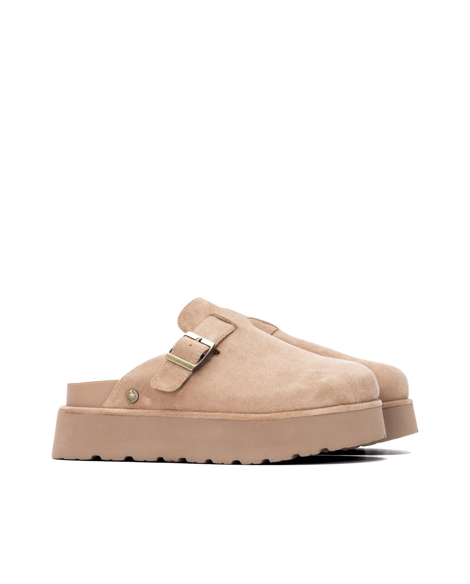 Zueco de mujer con hebilla - Refresh - Beige Beige-4