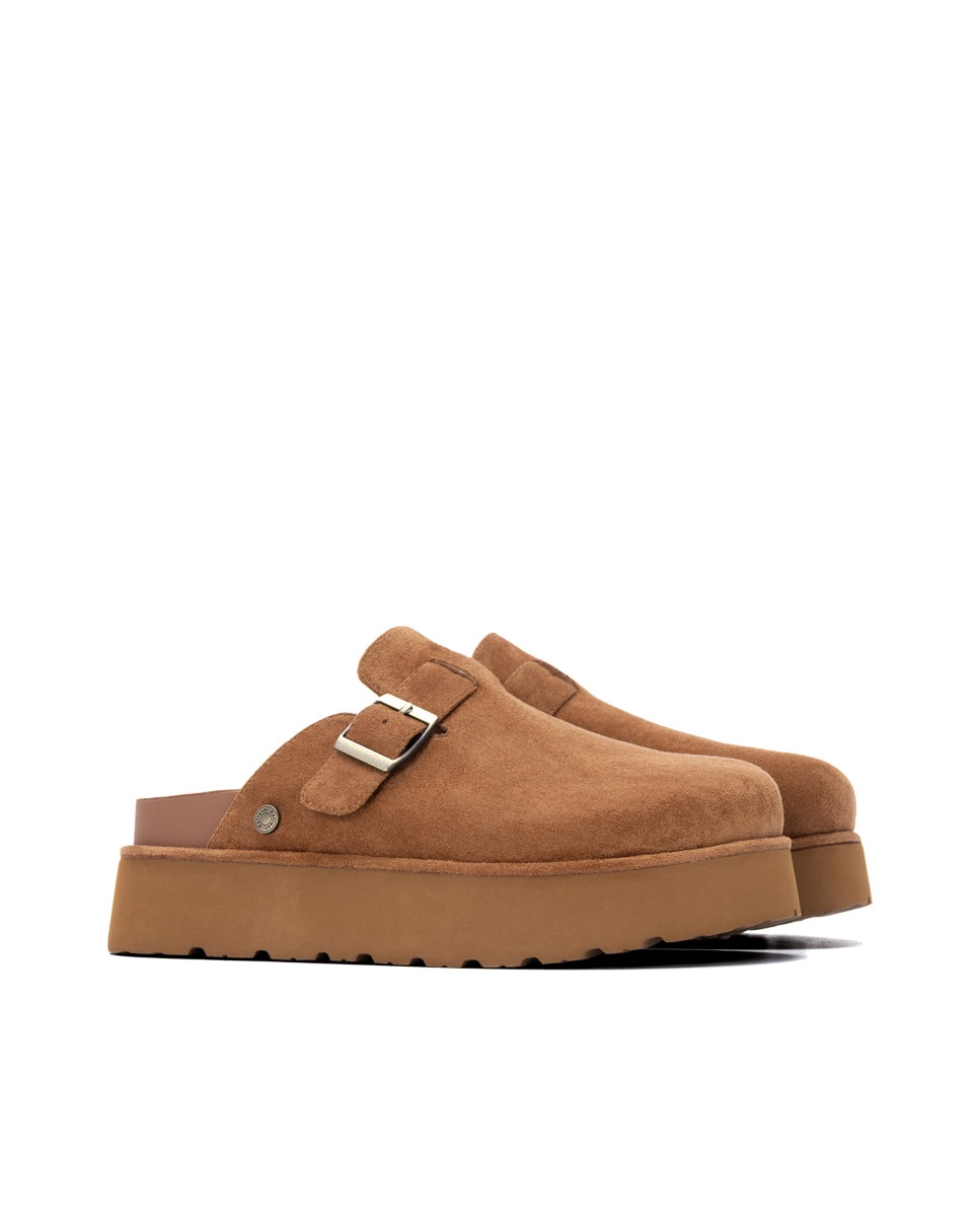 Zueco de mujer con hebilla - Refresh - Camel Camel-4