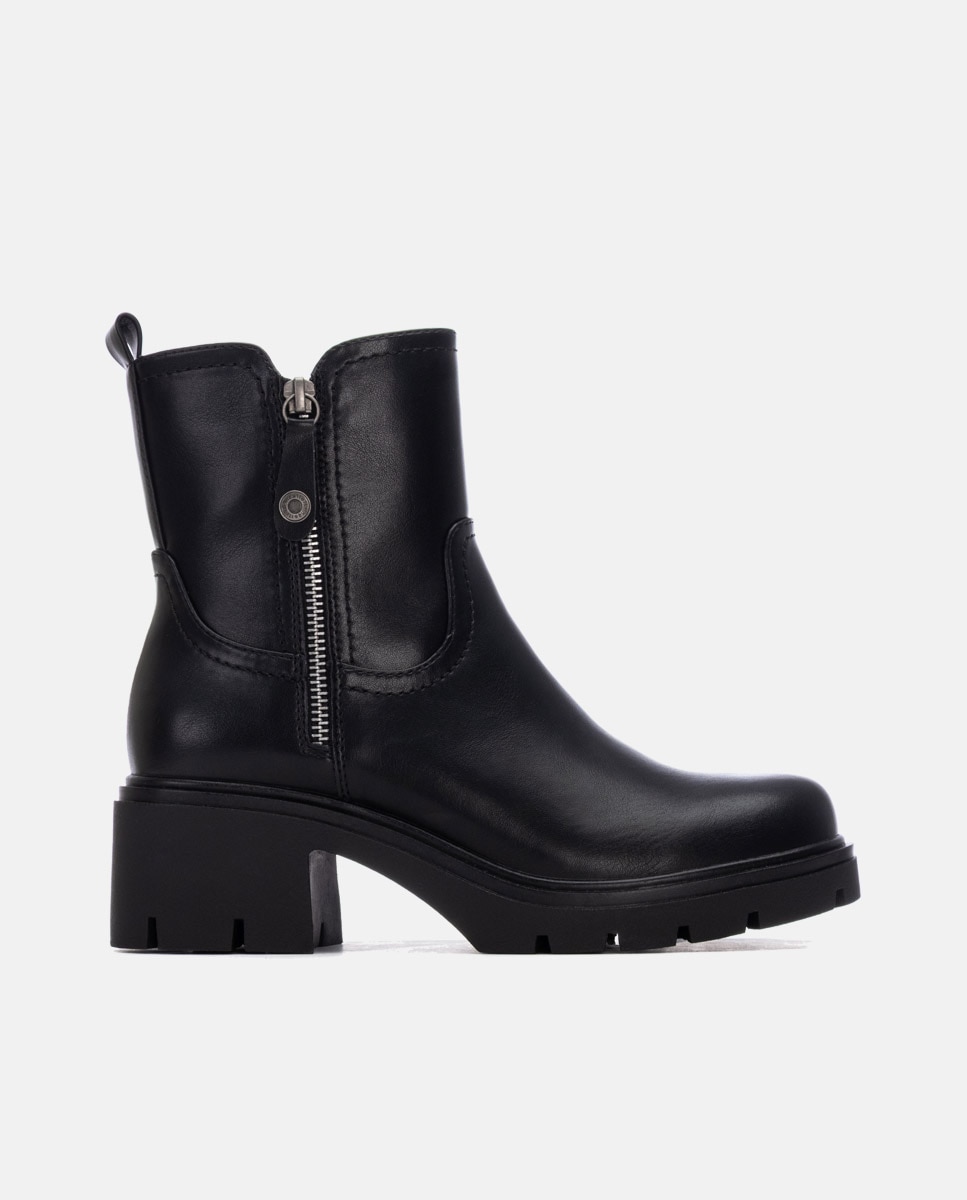 Botines básicos de mujer con cremallera - Refresh - Negro Negro-1