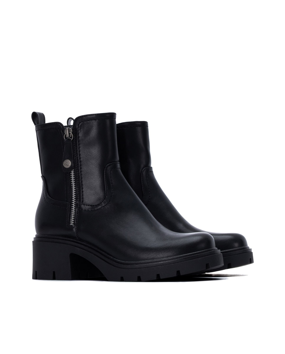 Botines básicos de mujer con cremallera - Refresh - Negro Negro-4