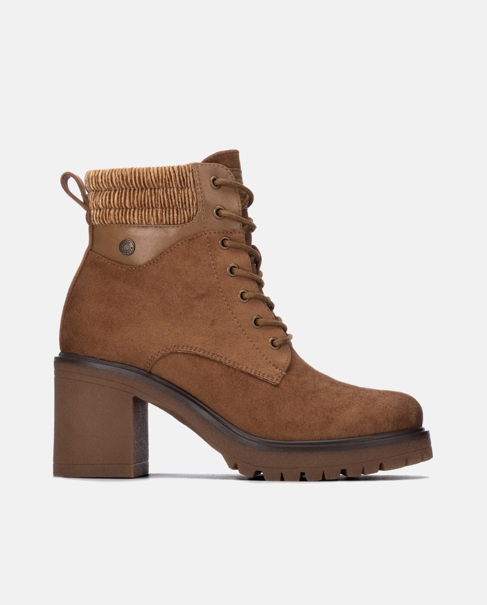 Botines de mujer con cremallera - Refresh - Camel Camel-1
