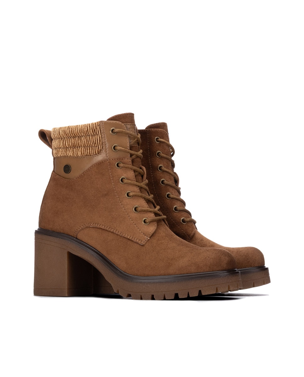 Botines de mujer con cremallera - Refresh - Camel Camel-4