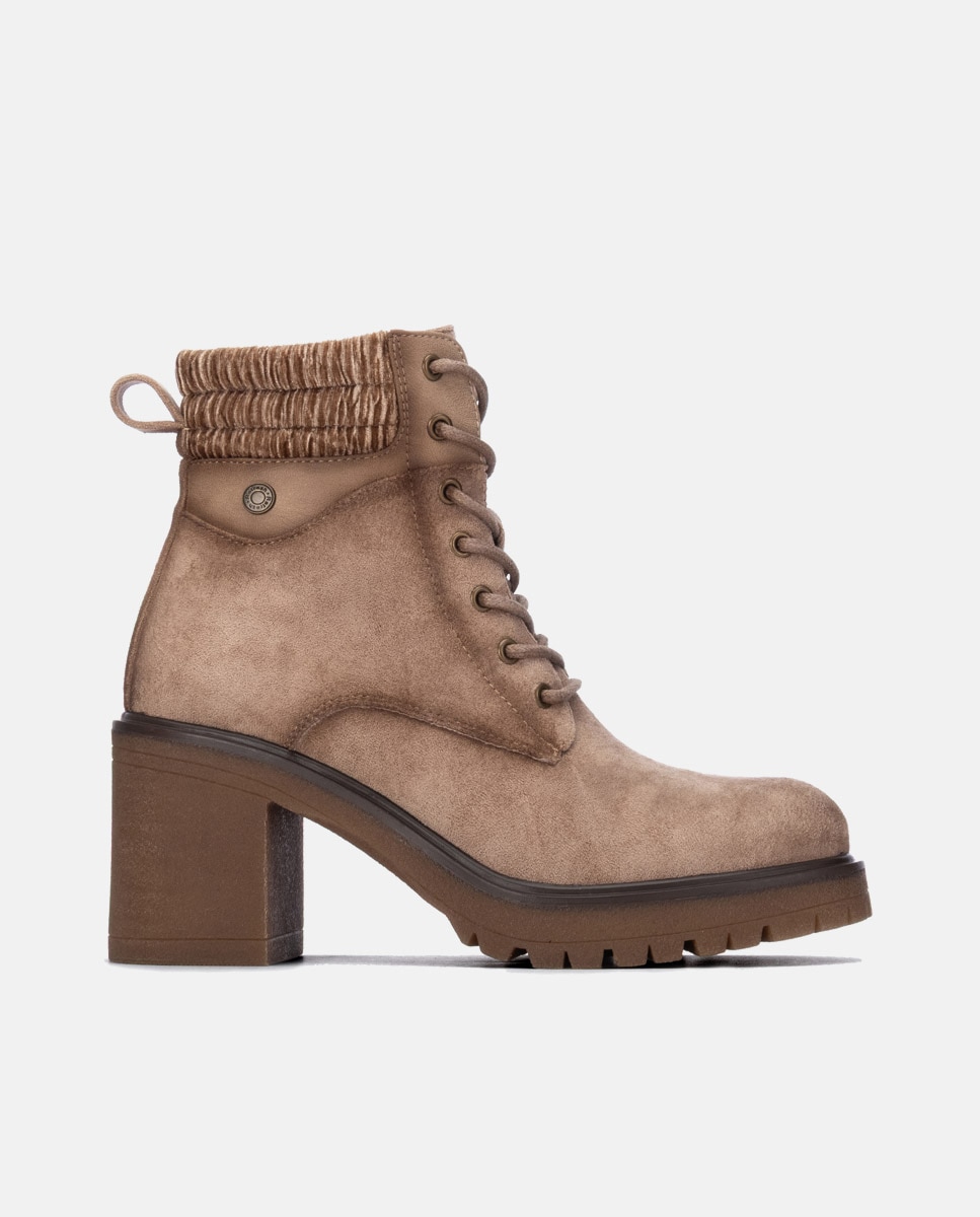 Botines de mujer con cremallera - Refresh - Beige Beige-1