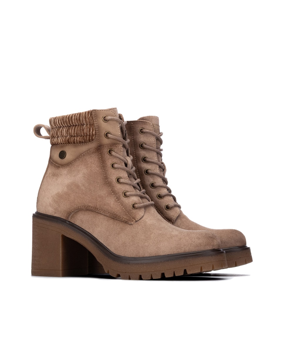 Botines de mujer con cremallera - Refresh - Beige Beige-4